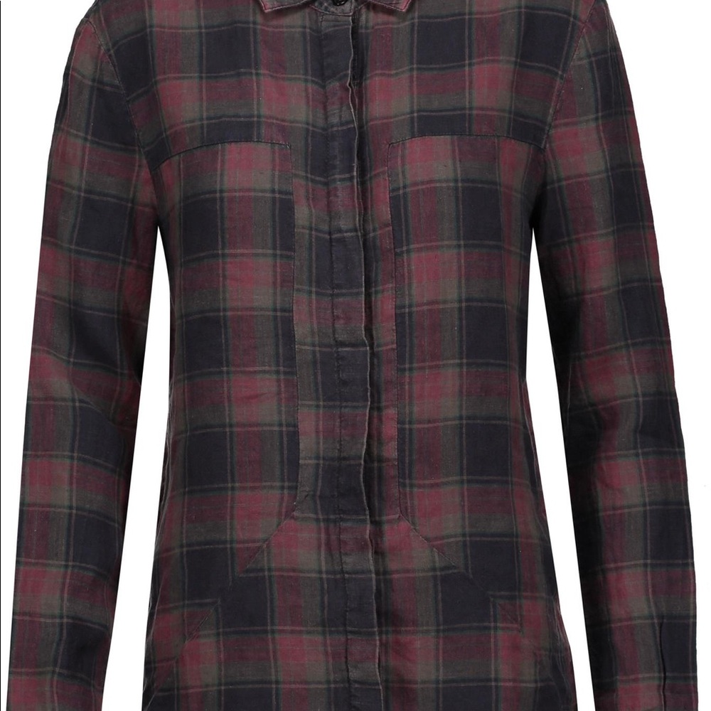 RTA Industrial Linen Button Rown Shirt - Picture 5 of 8